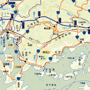 東広島市近辺の地図のイラスト