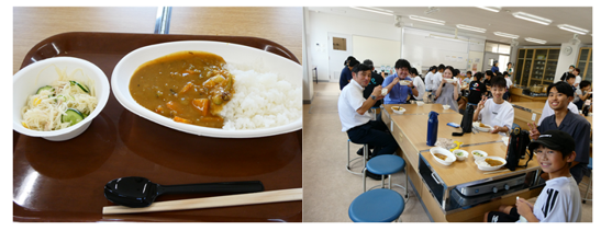 そうめんサラダとカレーライス
