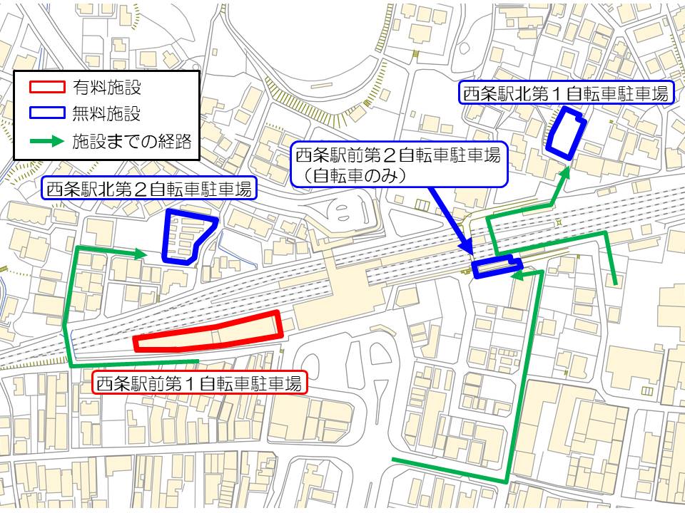 周辺自転車駐車場の案内図