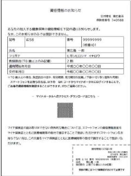 後期資格情報のお知らせ
