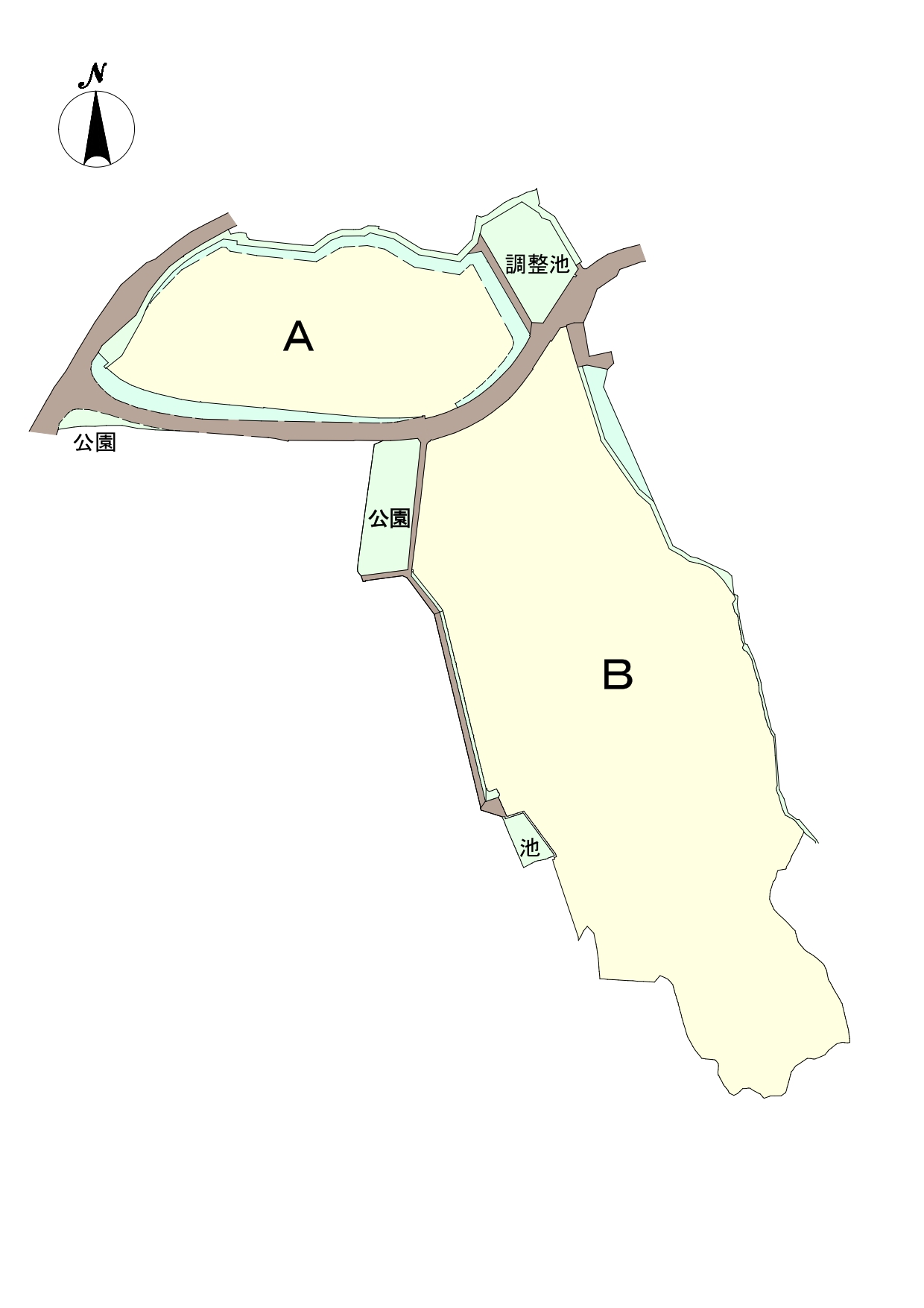 原地区工業団地の分譲図のイラスト