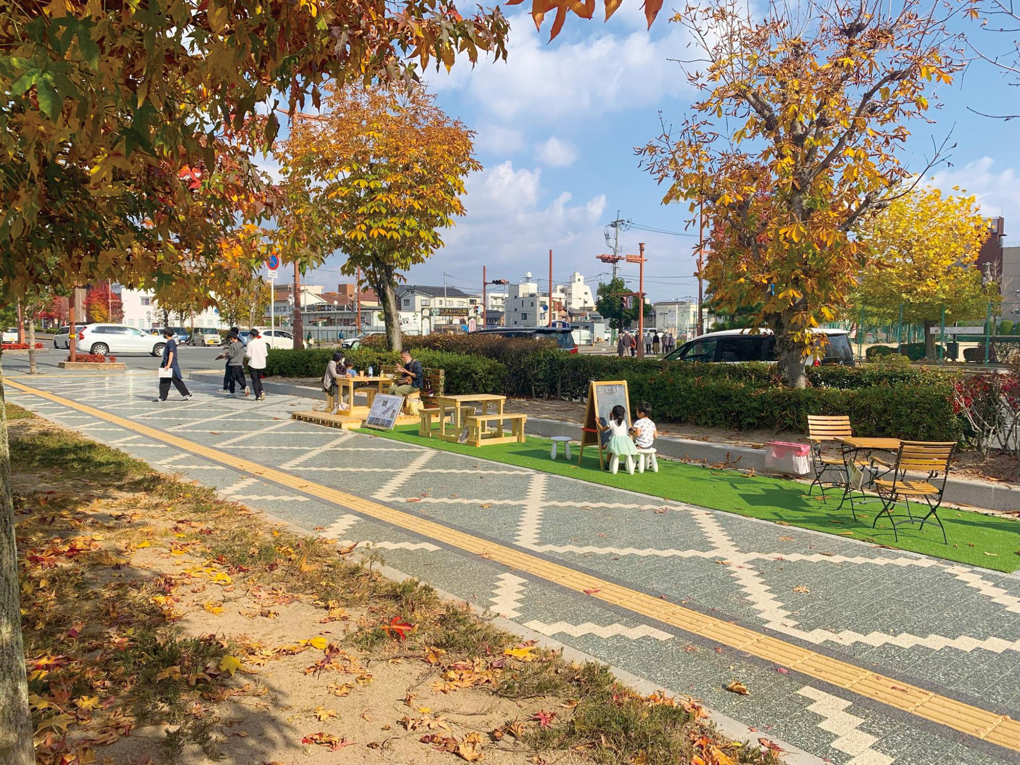 歩道で行った実証実験