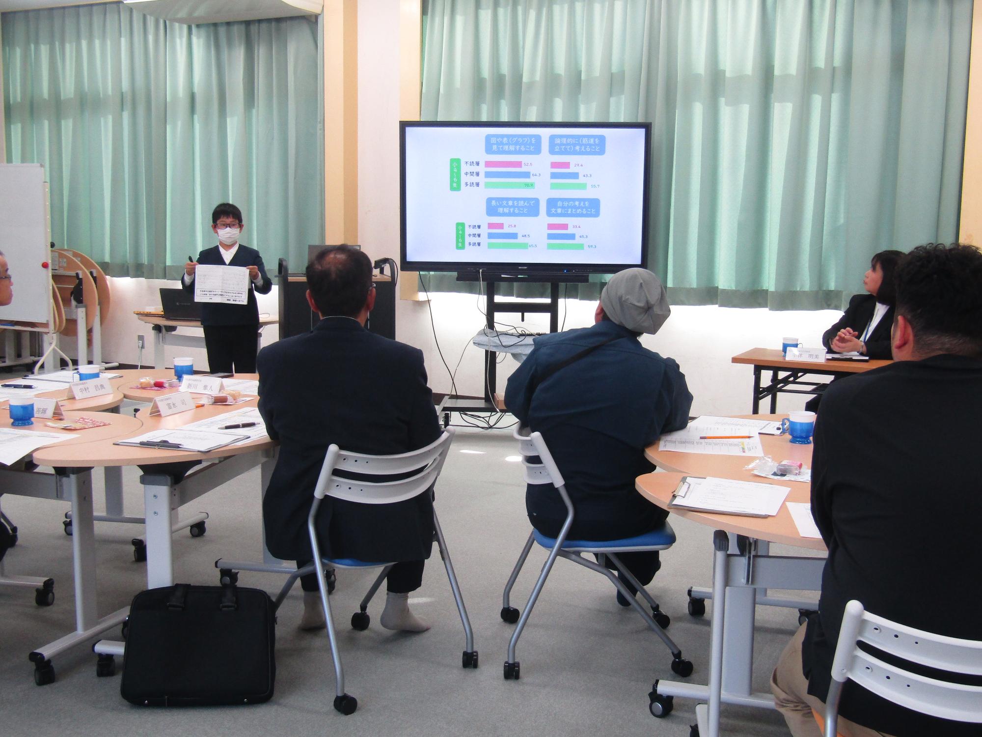 6年代表のプレゼンテーションを聞いている様子