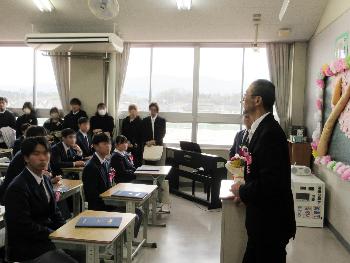 3年1組中学校生活最後の学活