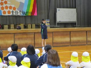 はじめの会　生徒代表あいさつ