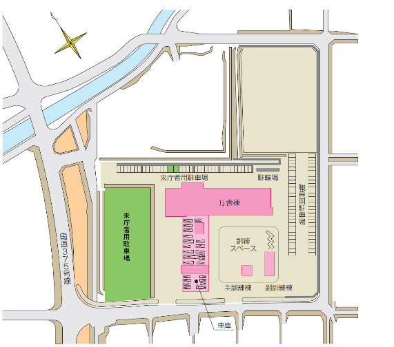 東広島市消防局防災センター内来庁者駐車場の地図