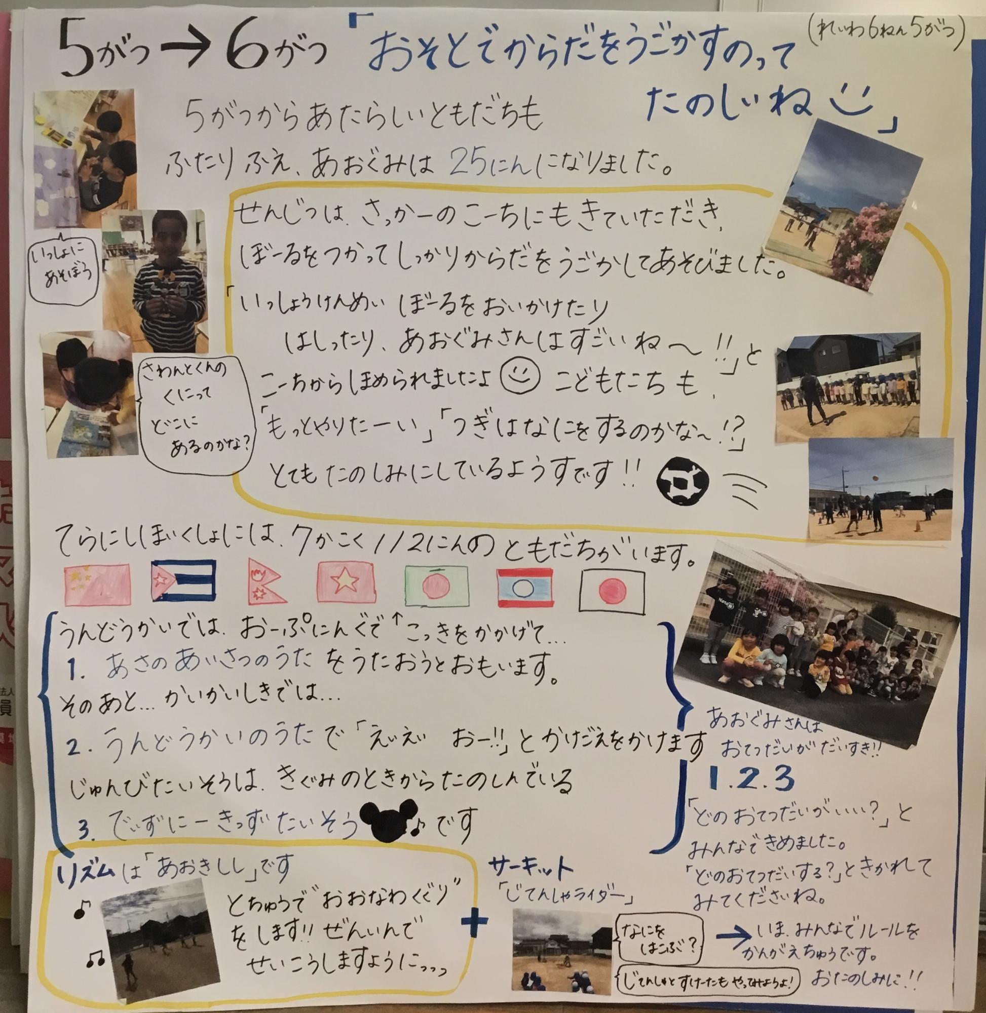 5歳児5月　サッカー教室,運動会に向けて