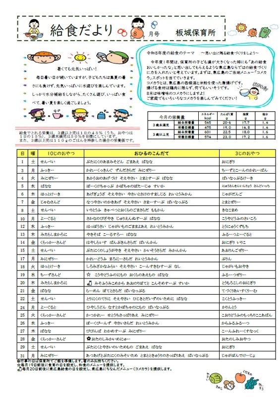 給食だよりR8 8月