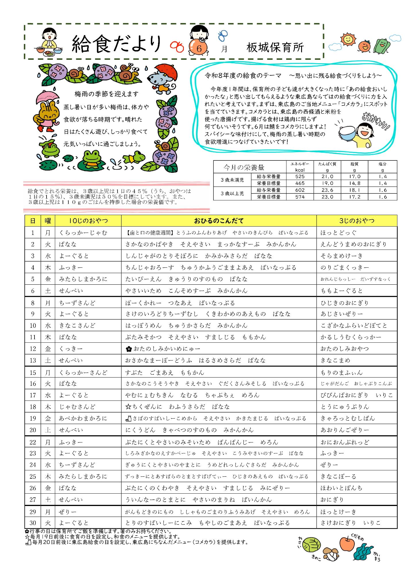 R8給食だより6月
