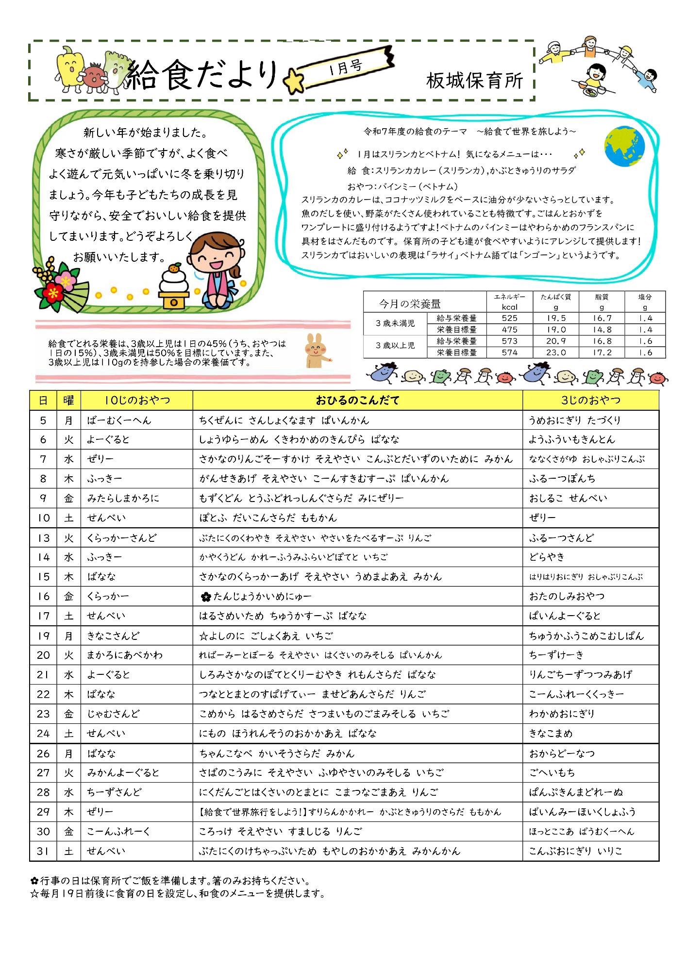 R7給食だより1月