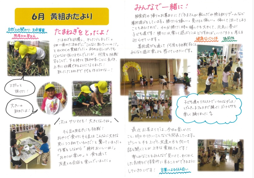 黄組の6月の遊びの様子