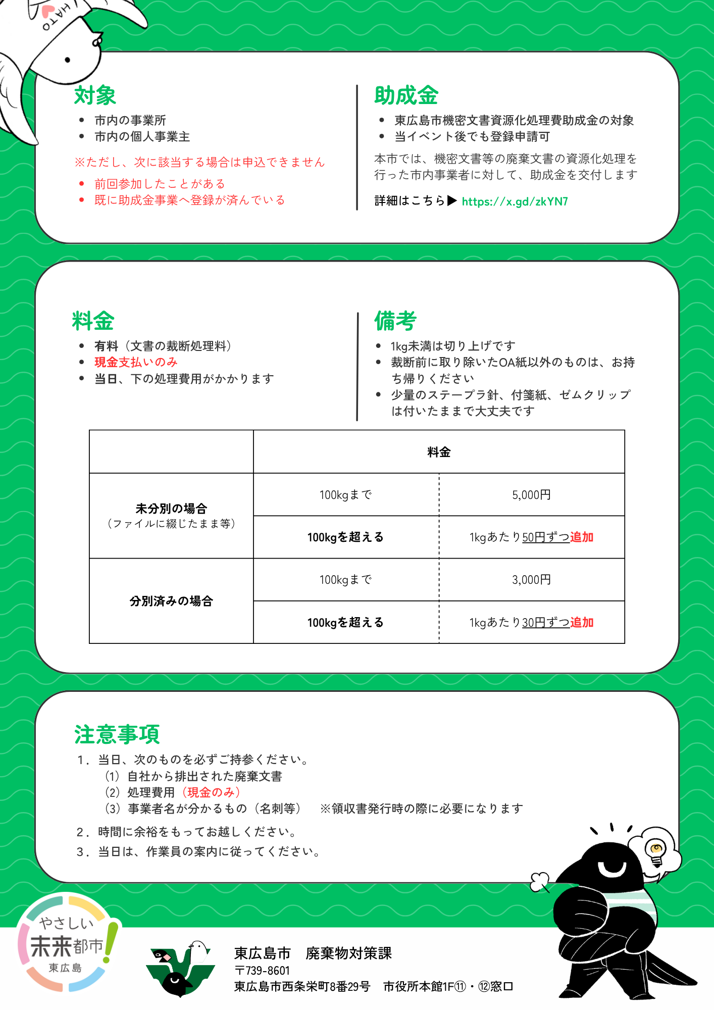 「雑がみ回収DAY」チラシ（裏）