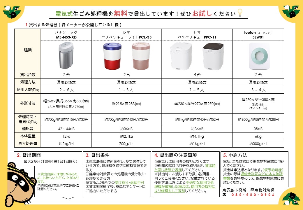 生ごみ処理機貸出チラシ