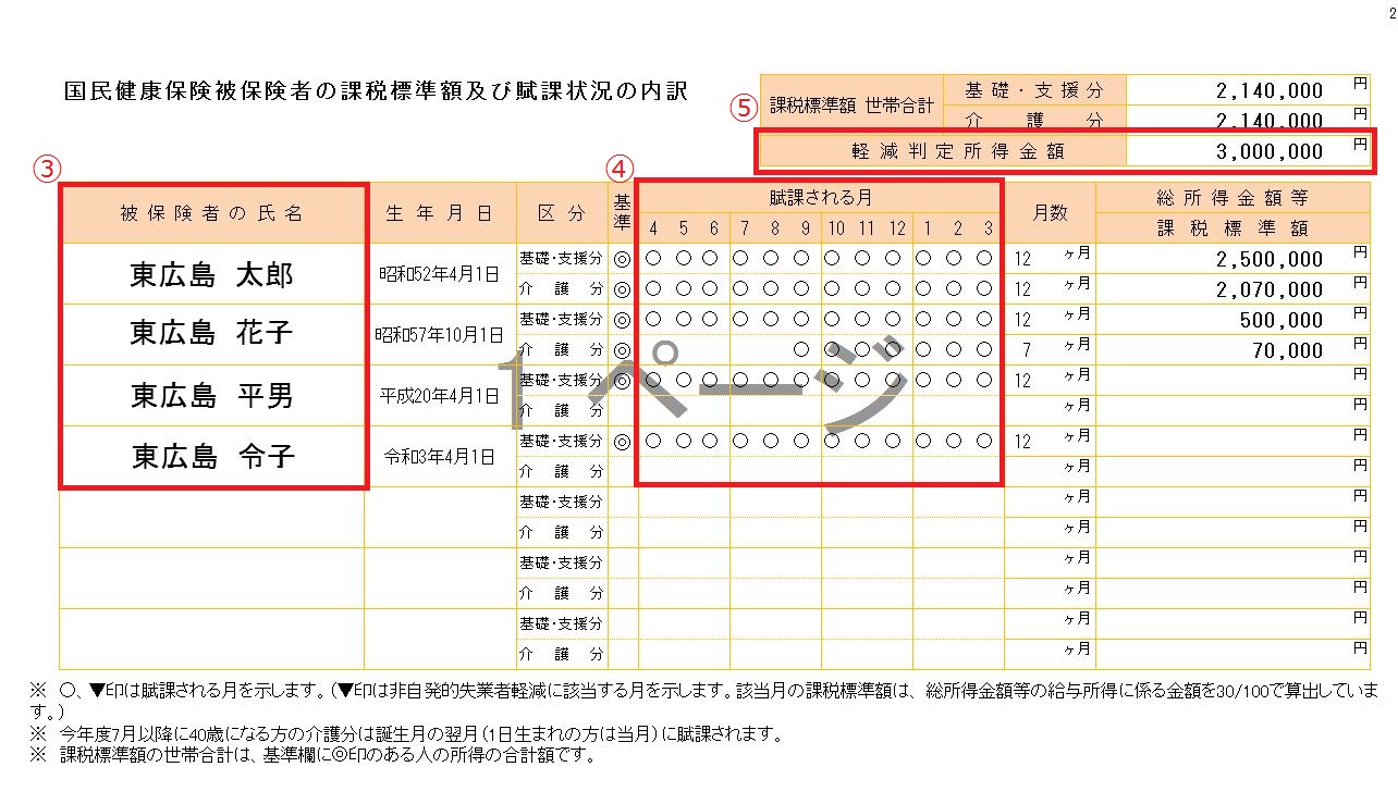 納税・決定通知書 2・3ページ目