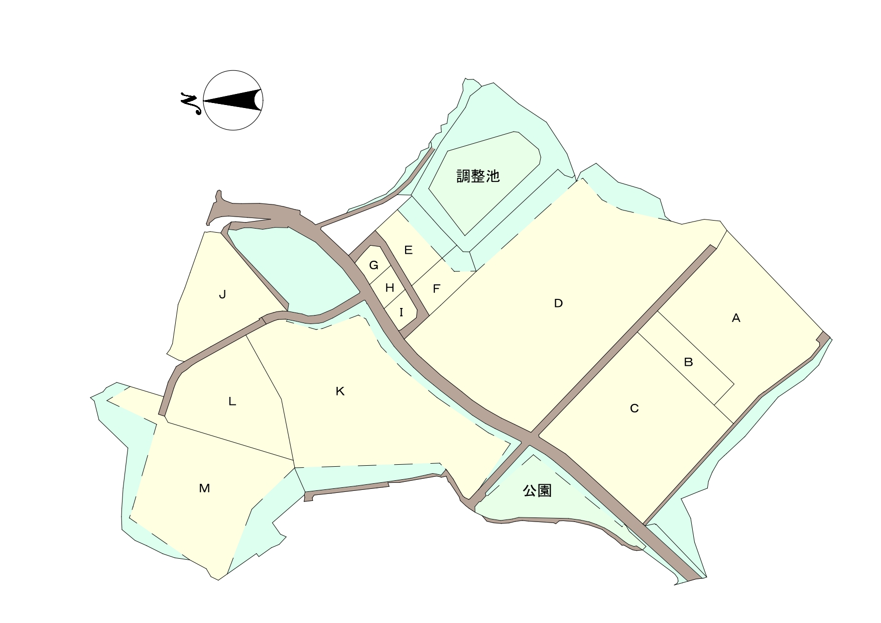 たぐちけんきゅうだんちちずの分譲図のイラスト