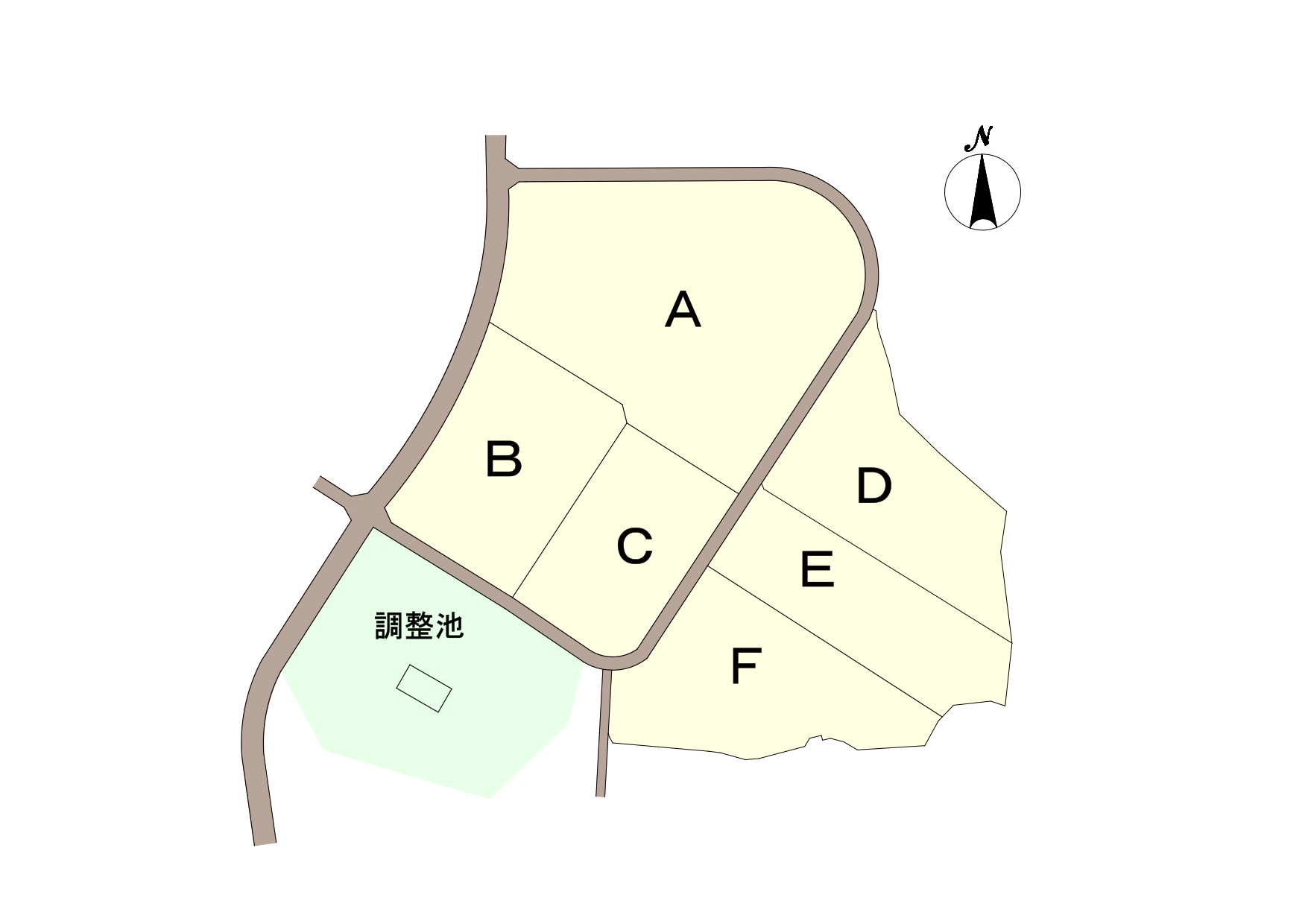 高屋東地区工業団地の分譲図のイラスト