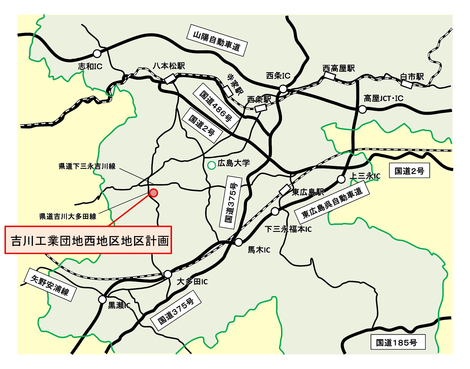 位置図（吉川工業団地西地区地区計画）