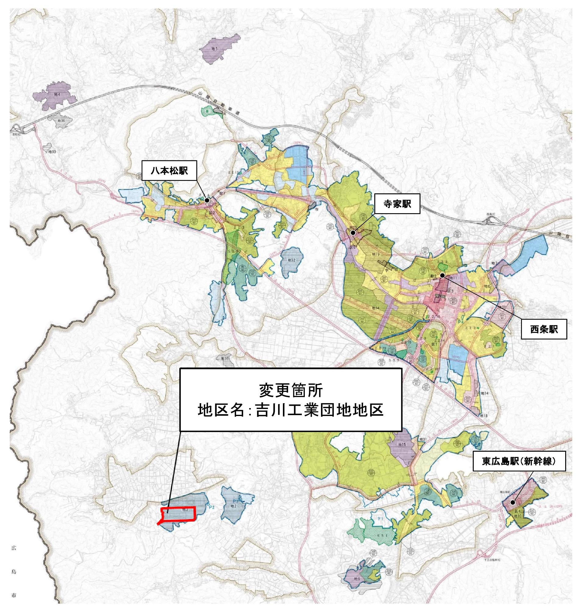 位置図（用途地域変更・吉川工業団地地区）