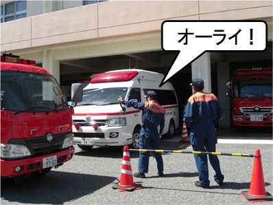 狭い道路を想像しての練習風景2