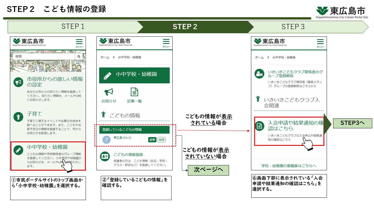 こども情報の登録方法①