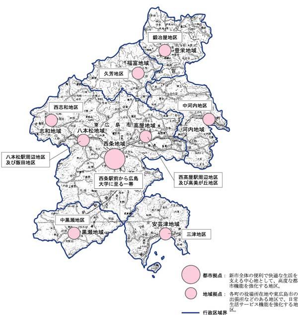 拠点地区の配置図の地図