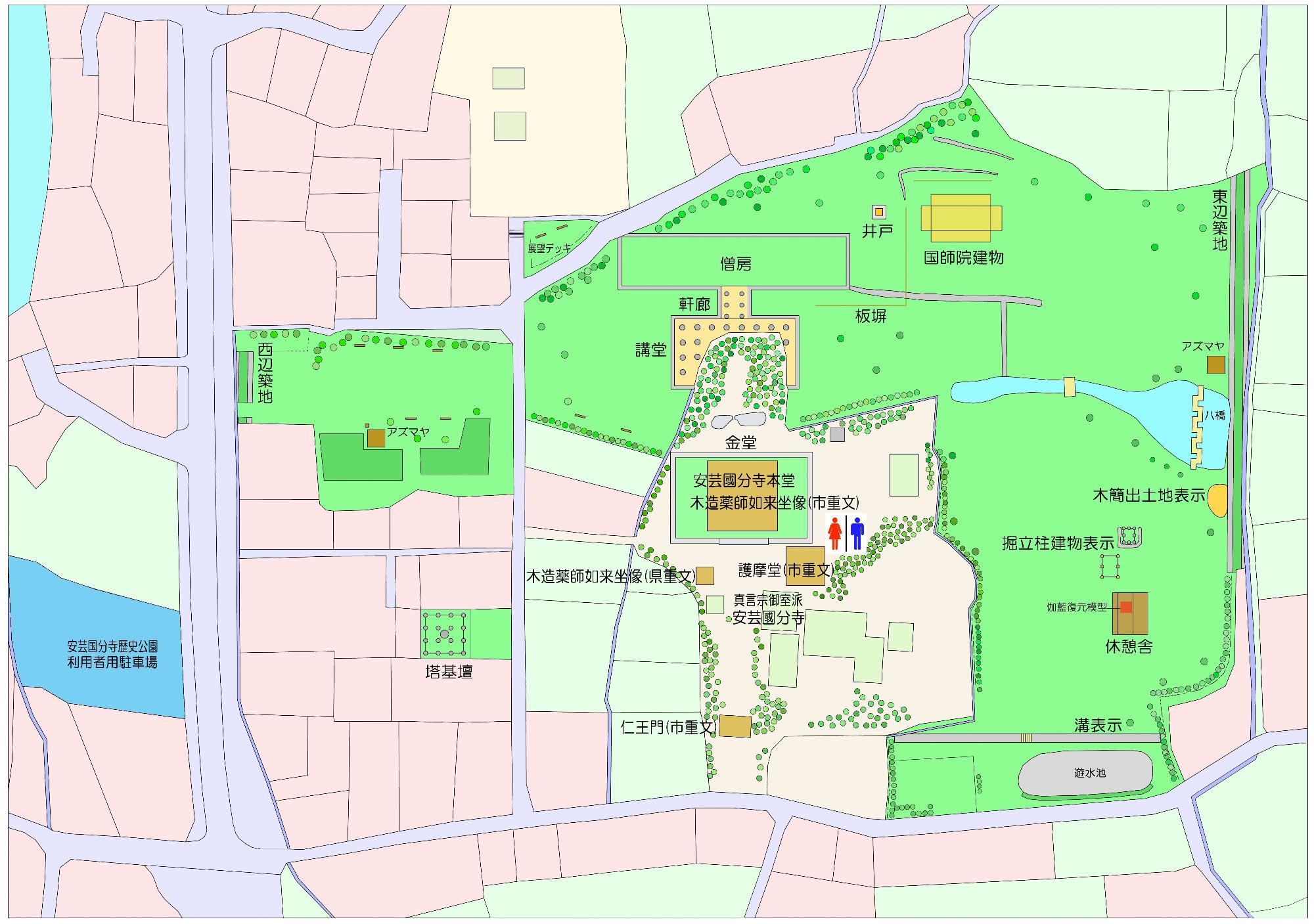 安芸国分寺歴史公園地図のイラスト