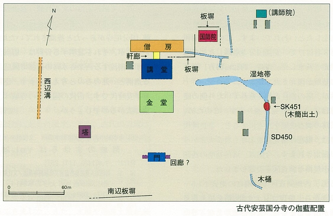 調査当時の古代安芸国分寺伽藍配置